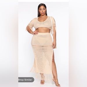 Fashion Nova Crochet skirt set